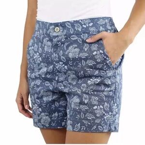 Jachs Girlfriend Women Size Medium Blue Hawaiian Floral Pull On Shorts